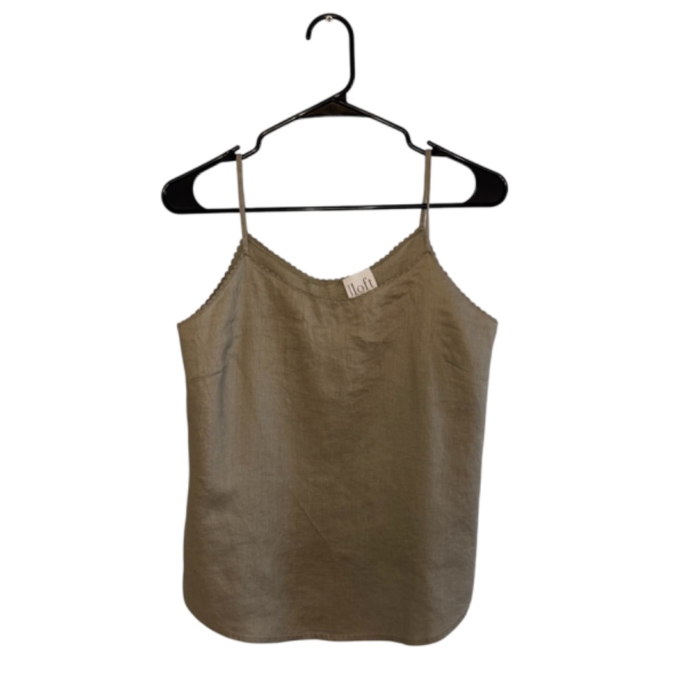 Ann Taylor Loft Green Linen Tank